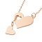 302 Stainless Steel Heart Puzzle Pendant Lariat Necklaces, Lariat Y Necklace with Cable Chains for Women, Rack Plating, Light Gold, 18.50 inch(47cm)