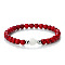 Synthetic Turquoise Heart & Round Beaded Stretch Bracelet