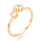 Flower Brass Micro Pave Cubic Zirconia Cup Peg Ring Settings, Adjustable Ring Settings for Half Drilled Beads, Cadmium Free & Nickel Free & Lead Free, Real 18K Gold Plated, 7mm, US Size 8 1/2(18.5mm), Pin: 0.7mm