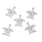 Non-Tarnish 304 Stainless Steel Charms, Laser Cut, Sea Turtle, Stainless Steel Color, 12x11x1mm, Hole: 1mm