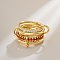 Brass Micro Pave Cubic Zirconia Finger Rings, Stackable Rings, Golden, US Size 8(18.1mm)