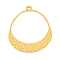Ion Plating(IP) 304 Stainless Steel Pendants, Ring Charm, Real 18K Gold Plated, 38.5x33x1mm, Hole: 2mm
