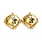 304 Stainless Steel Enamel Pendants, with Rhinestone, Flower Charms, PVD Vacuum Plating, Real 18K Gold Plated, Rhombus, 23.5x21.5x3mm, Hole: 1.2mm