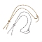 2Pcs 2 Colors Ion Plating(IP) 304 Stainless Steel Slider Necklace Makings, with Bar Link Chains and 202 Stainless Steel Slider Beads, Golden & Stainless Steel Color, 21.26 inch(54cm), 1pc/color