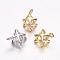 Brass Charms, with Rhinestone, Star, Mixed Color, 12.5x10mm, Hole: 1mm