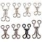 96 Sets 8 Style Metal Sewing Hooks and Eyes Fasteners, Iron Hook Clasps, Clothing Bra Accessories, Mixed Color, 8~13.5mm, 12 sets/style