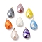 Imitation Jade Glass Pendants, with Golden Brass Loops, Faceted, Teardrop Charms, Mixed Color, 22~23x13x7.5~9mm, Hole: 1.5~2mm