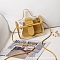 PU Leather Crossbody Bags, Transparent Women Handbags, Goldenrod, 13x18x6cm