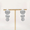 Non-Tarnish Brushed Round Stainless Steel Dangle Stud Earring, for Women, Stainless Steel Color, 55x24mm