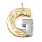 Brass Pendants, Cadmium Free & Nickel Free & Lead Free, Real 18K Gold Plated And Platinum, Letter Charms, Letter G, 28.5x20.5x4mm, Hole: 3x2mm