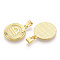Brass Pendants, Cadmium Free & Nickel Free & Lead Free, Twelve Constellations, Flat Round, Real 18K Gold Plated, 24x20.5x2mm, Hole: 3.5x7mm
