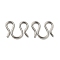 Non-Tarnish 304 Stainless Steel S-Hook Clasps, M Clasps, Stainless Steel Color, 10.5x12.5x1mm, Inner diameter: 4.5x3mm
