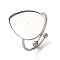 Adjustable 304 Stainless Steel Cuff Ring Components, Teardrop, Stainless Steel Color, Tray: 18x13mm, 1mm, Inner Diameter: 18mm