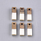 Resin & Walnut Wood Pendants, Rectangle, Creamy White, 17x5.5x3~3.5mm, Hole: 1.5mm