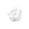 Rack Plating Alloy Beads, Flower, Silver, 6x6.5x5mm, Hole: 1.2mm
