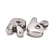 Letter Slider Beads for Watch Band Bracelet Making, Platinum Plated Alloy Crystal Rhinestone Slide Charms, Cadmium Free & Nickel Free & Lead Free, Letter.R, 11~13x9~11.5x4~5mm, Hole: 7.5~8x1mm