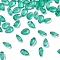 Faceted Natural Green Onyx Agate(Dyed & Heated) Cabochons, Pointed Back, Teardrop Shape, 3x2x1.5mm