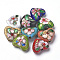 Handmade Cloisonne Beads, Cadmium Free & Lead Free, Heart, Mixed Color, 13~14x16x8mm, Hole: 1.5mm