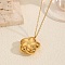 Stainless Steel Pendant Necklaces for Women, Golden, Flower, 15.55 inch(39.5cm)