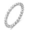304 Stainless Steel Finger Rings, Round Beads, Stainless Steel Color, US Size 6(16.5mm)