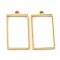 304 Stainless Steel Open Back Bezel Rectangle Pendants, For DIY UV Resin, Epoxy Resin, Pressed Flower Jewelry, Real 18K Gold Plated, 31x17x3mm, Hole: 2.2mm, Inner Diameter: 26x15mm