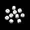 Spray Painted Wooden Beads, Square, White, 6x6x6mm, Hole: 1.6~2mm
