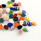 Pearlized Plated Opaque Glass Cabochons, teardrop, Mixed Color, 23~25x17~18x6mm