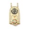 Brass Micro Pave Cubic Zirconia Pendants, Bab Mansour, Enamel Style, Real 18K Gold Plated, Colorful, 41x19.5x7.5mm, Hole: 5.5x3.5mm