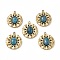 PVD Vacuum Plating 201 Stainless Steel Natural Agate Pendants, Real 18K Gold Plated, Flat Round Charms, 18.5x16x4.5mm, Hole: 1.4mm