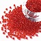 Glass Seed Beads, Transparent, Round, Red, 8/0, 3mm, Hole: 1mm, about 10000 beads/pound