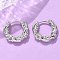 Brass Hoop Earrings, Rack Plating, Long-Lasting Plated, Lead Free & Cadmium Free, Twist Ring, Platinum, 16x17x4.5mm