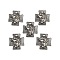 Tibetan Style Alloy Cross with Jesus Alloy Pendants for Easter Jewelry, Lead Free and Cadmium Free, Gunmetal, 23x21x6mm, Hole: 2mm
