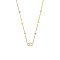 Stainless Steel Oval Pendant Necklaces with Clear Cubic Zirconia for Women, Golden, 15.75 inch(40cm)