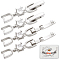 10Pcs Brass with Cubic Zirconia Fold Over Clasps, Real Platinum Plated, 35x6mm