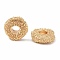 Brass Beads, Cadmium Free & Nickel Free & Lead Free, Textured, Flat Round, Real 18K Gold Plated, 6x2mm, Hole: 2mm