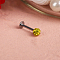316L Surgical Stainless Steel Round Ball Threadless Labrets, with Polymer Clay Rhinestone, Stainless Steel Color, Citrine, 8mm, Pin: 1.2mm, Head: 4mm