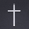 Non-Tarnish 201 Stainless Steel Laser Cut Pendants, Cross, Stainless Steel Color, 44x24x1mm, Hole: 1.4mm
