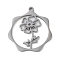 Non-Tarnish 304 Stainless Steel Pendants, Flower, Stainless Steel Color, 23.5x21.5x1mm, Hole: 1.5mm
