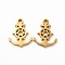 Ion Plating(IP) 304 Stainless Steel Pendants, Anchor & Helm Charms, Golden, 17x13x1.4mm, Hole: 1.8mm