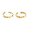 Adjustable Brass Cuff Rings, Open Rings, Star, Real 18K Gold Plated, US Size 6(16.5mm)
