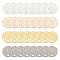 48Pcs 4 Colors Brass Charms, Textured, Flat Round Charm, Mixed Color, 10x0.4mm, Hole: 0.9mm, 12pcs/color