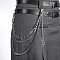 Iron 3 Layer Tassel Trousers Chains, Punk Style Decorative Chain Belts, Platinum, Star, 450mm