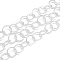 Unwelded Aluminum Rolo Chains, Belcher Chain, Textured, Gainsboro, 15.5x2mm