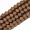 Electroplate Non-magnetic Synthetic Hematite Beads Strands, Matte Style, Polygon, Copper Plated, 4x4x4mm, Hole: 2mm, about 97pcs/strand, 15.7 inch