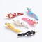 Brass Enamel Pendants, Horn of Plenty, Italian Horn Cornicello Charms, Golden, Mixed Color, 27.5x6.5mm, Hole: 1.6mm