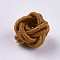 Polyester Weave Beads, Round, Sienna, 6.5x4.5mm, Hole: 4mm