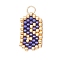 Handmade MIYUKI Seed Beads, Loom Pattern Letter Pendants, with 304 Stainless Steel Jump Rings, Letter S, 16x9x2mm, Hole: 2.5mm