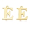 PVD Vacuum Plating  304 Stainless Steel Charms, Laser Cut, Alphabet, Golden, Letter.E, 12x9x0.8mm, Hole: 1mm