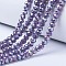 Electroplate Glass Beads Strands, Opaque Solid Color, AB Color Plated, Faceted, Rondelle, Slate Blue, 2.3~2.7x2mm, Hole: 0.4mm, about 144~150pcs/strand, 28~29cm