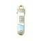 Medical Theme Alloy Enamel Pendants, Tube Charm, Golden, Pale Turquoise, 23x6.5x2.5mm, Hole: 1.8mm